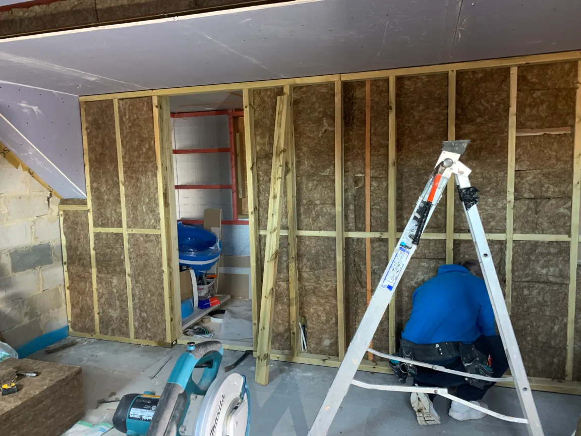 Wall sound proofing installation by Silent Treatment