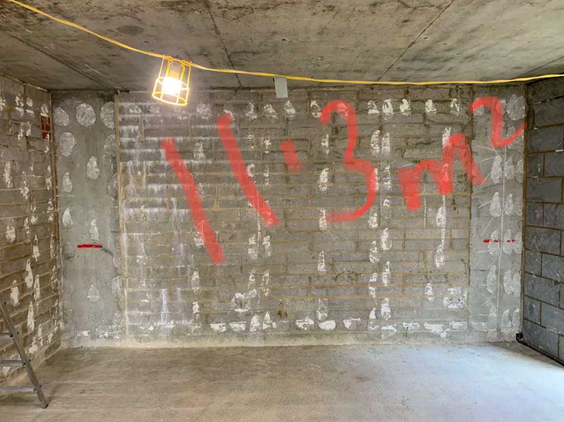Measurements of wall before soundproofing installation