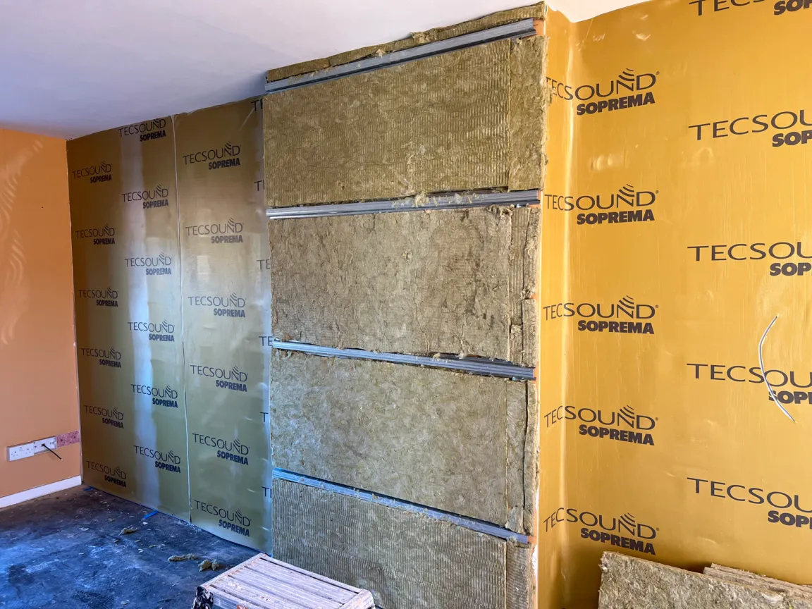 Wall sound proofing installation by Silent Treatment