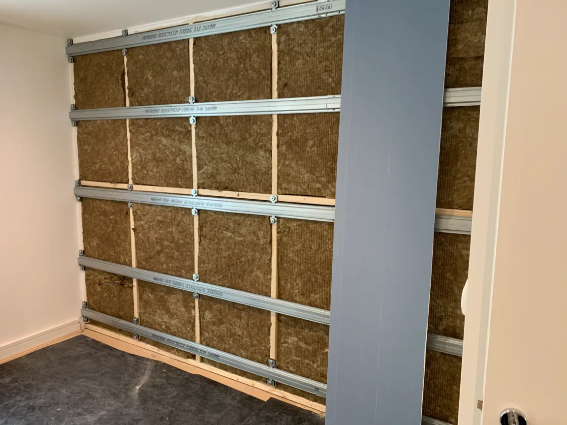 Wall sound proofing installation by Silent Treatment